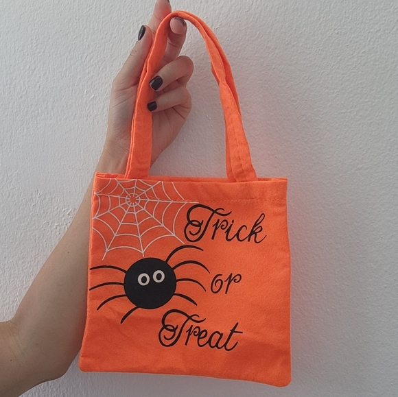 Handbags - Halloween Trick or Treat Spider Orange Tote Bag